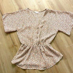 Sienna Sky White Short Sleeve Floral Blouse Top